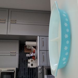 Vintage Pyrex Turquoise Blue snowflake Dish